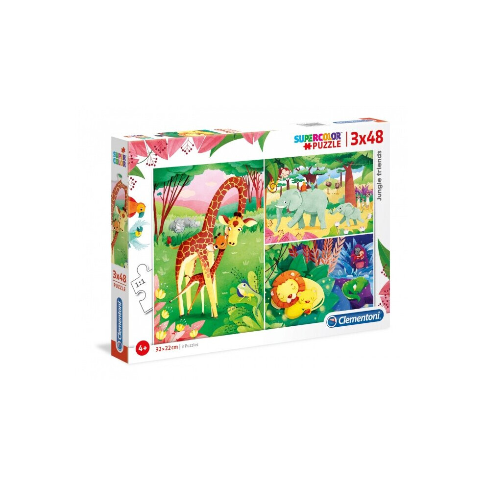 New Clementoni Jigsaw Puzzle Jungle Friends 48 Pieces 3 Pieces