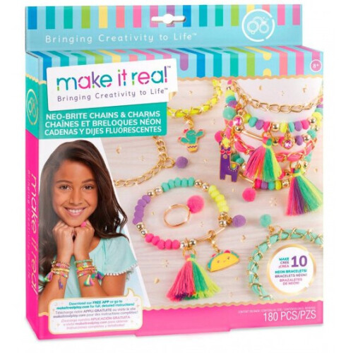 bracelets make girls gold/neon 180-piece