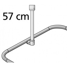 shower curtain rail 2.5 x 57 cm aluminium chrome