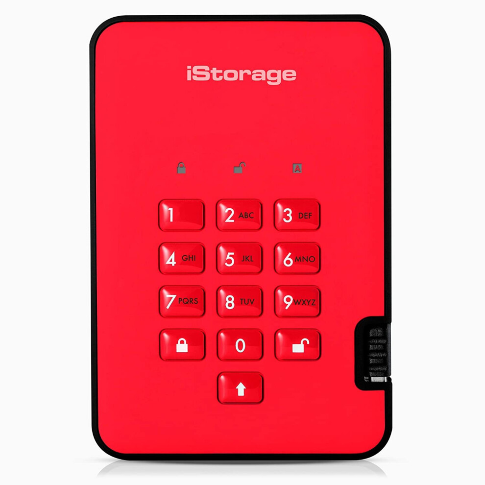 (Red) Istorage Diskashur2 Ssd 256 Gb Secure Portable Solid State Drive | Password Protected | Dust/Water Resistant | Hardware Encryption Red 5060220251403