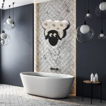 Black Metal Sheep Toilet Roll Holder — Wall-Mounted or Free-Standing, 8-Roll Capacity, Matte Finish, Novelty Bathroom Decor