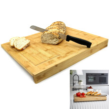 Counter Edge Bamboo Kitchen Cutting Chopping Board Secure Wooden
