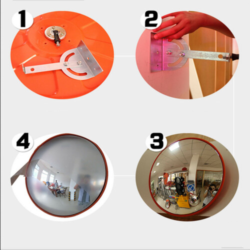 30cm Wide Angle Security Curved Convex Road Mirror Traffic Safety 2