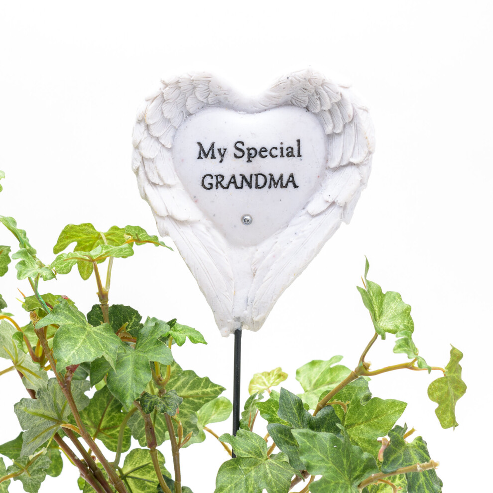 Graveside Angel Wings Stake My Special Grandma Memorial Ornament