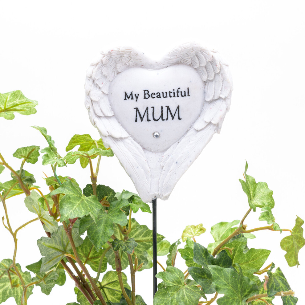 Graveside Angel Wings Stake My Beautiful Mum Memorial Ornament