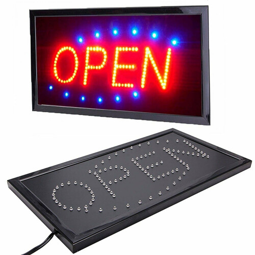 Bright LED Neon OPEN Shop Sign Light Display Sign Window Hanging
