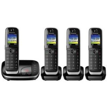 Panasonic KX-TGJ324EB Cordless Phone, Quad Handset