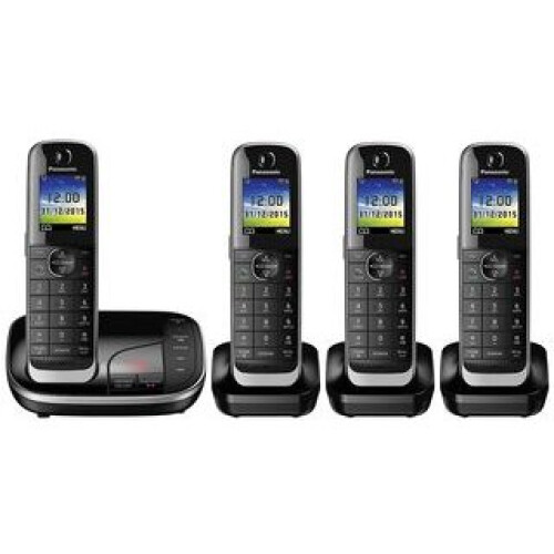 Panasonic Panasonic KX-TGJ324EB Cordless Phone, Quad Handset