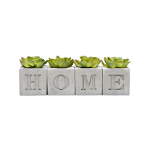 Widdop Hestia Home Decor Set of 4 Cement Artifical Succulent Pots