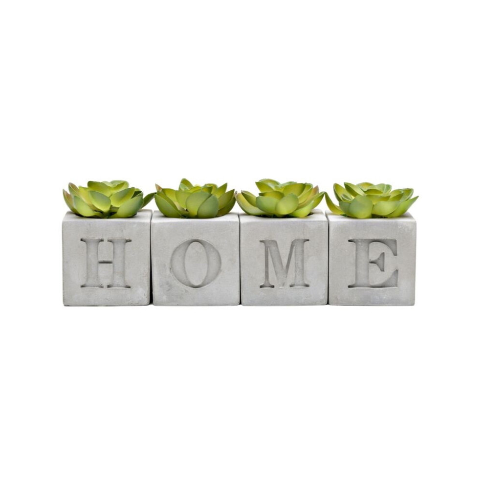 Widdop And Co. Widdop Hestia Home Decor Set Of 4 Cement Artifical Succulent Pots