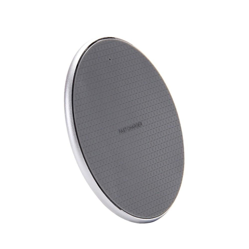 (Silver) 7.5W/10W Fast Charger QI Wireless Charger Standard Compatible with IOS Android