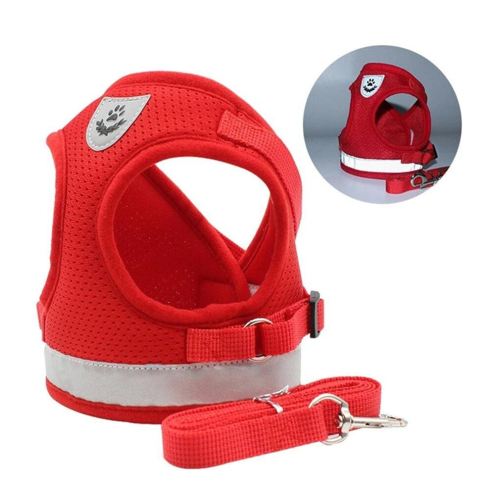 (Red, XS) Dog Harness No-Pull Pet Harness Step-in Air Dog Harness, Soft Mesh Reflective