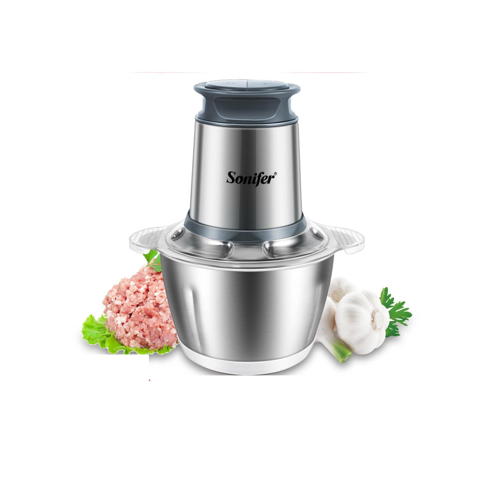 (EU plug) 2 Speeds Stainless Steel Electric Vegetable and Meat Grinder