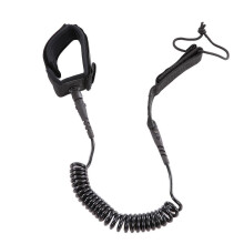 (Black1) 5.5mm Thick Coiled SUP Leash Cord Body Board Bodyboarding Ankle Leash for Paddleboard Surfboard