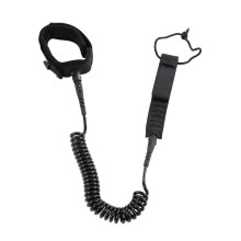 (Black2) 5.5mm Thick Coiled SUP Leash Cord Body Board Bodyboarding Ankle Leash for Paddleboard Surfboard