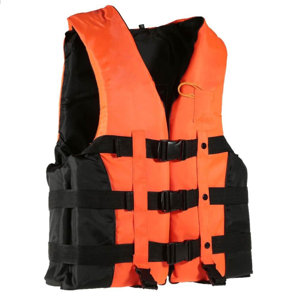 (Orange, 2XL) Adult Swimming Boating Drifting Safety Life Jacket Vest with Whistle L-2XL