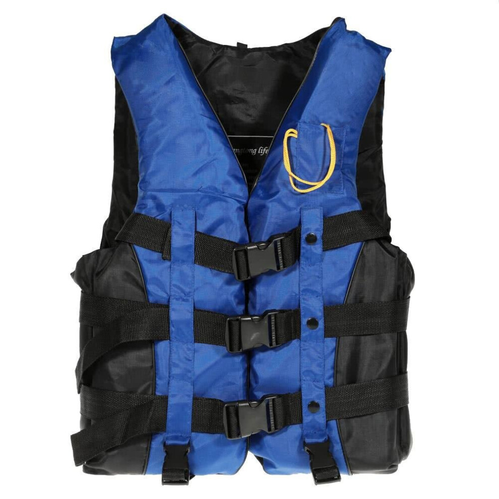 (Blue, L) Adult Swimming Boating Drifting Safety Life Jacket Vest with Whistle L-2XL