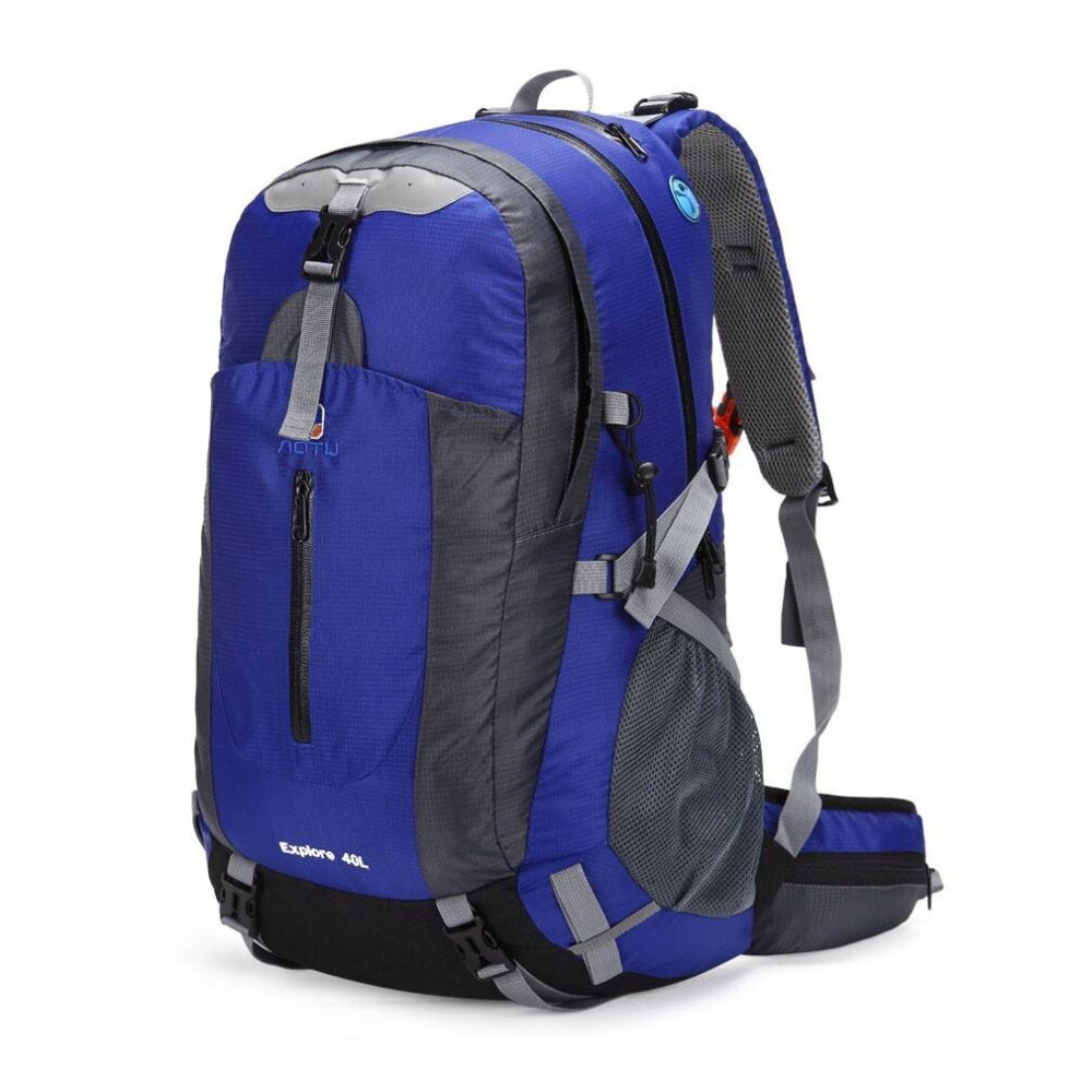 (royal Blue) 40L Waterproof Outdoor Sport Travel Backpack Mountain Climbing Camping Hiking Knapsack with Rain Cover