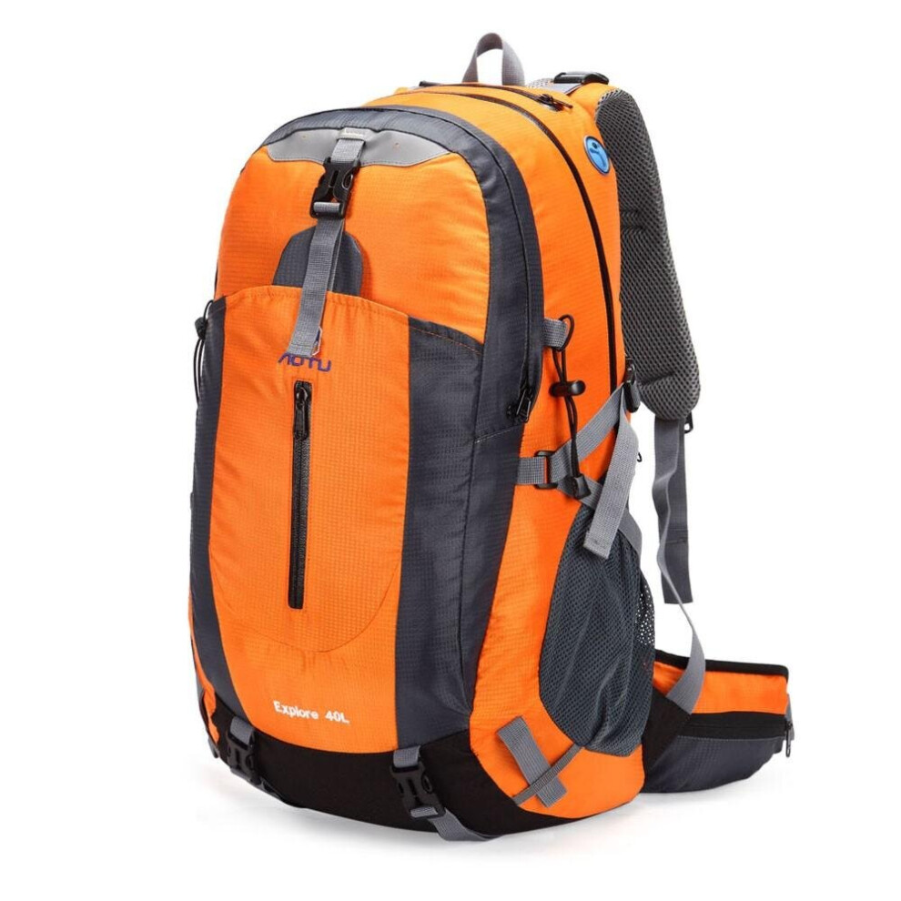 (Orange) 40L Waterproof Outdoor Sport Travel Backpack Mountain Climbing Camping Hiking Knapsack with Rain Cover