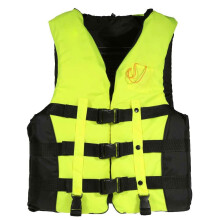 (Green, XL) Adult Swimming Boating Drifting Safety Life Jacket Vest with Whistle L-2XL