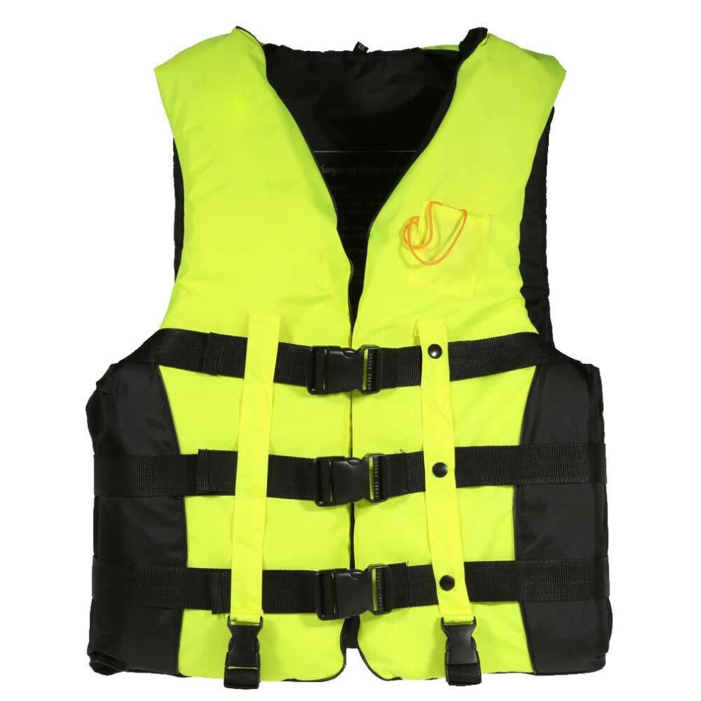 (Green, 2XL) Adult Swimming Boating Drifting Safety Life Jacket Vest with Whistle L-2XL