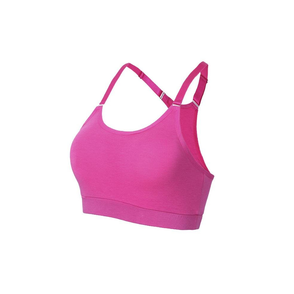 (Rose, 2) Wire Free Seamless Racer-back Padded Tank Top Sportswear