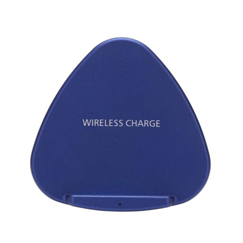 (Blue) Portable Foldable Mini Fast Wireless Charger Stand Holder Intelligent Recognition Qi Blue 3654657656645