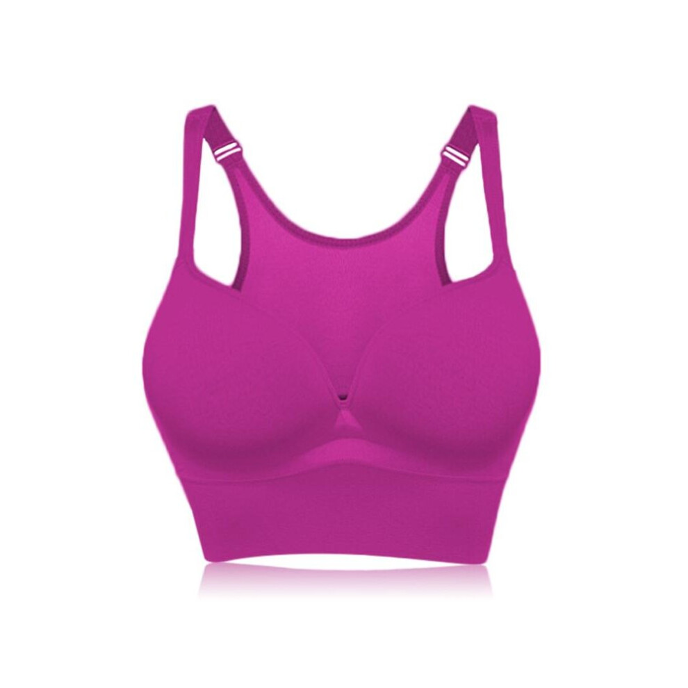 (Rose, 6) Sporty Shockproof Running Wire free Vest Bra