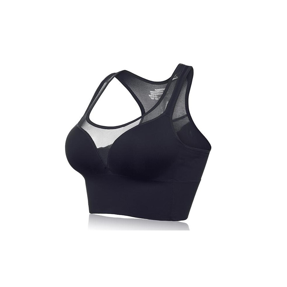 (Black, L) Wire Free Shapping Comfort Fitness Sports Yoga Bra