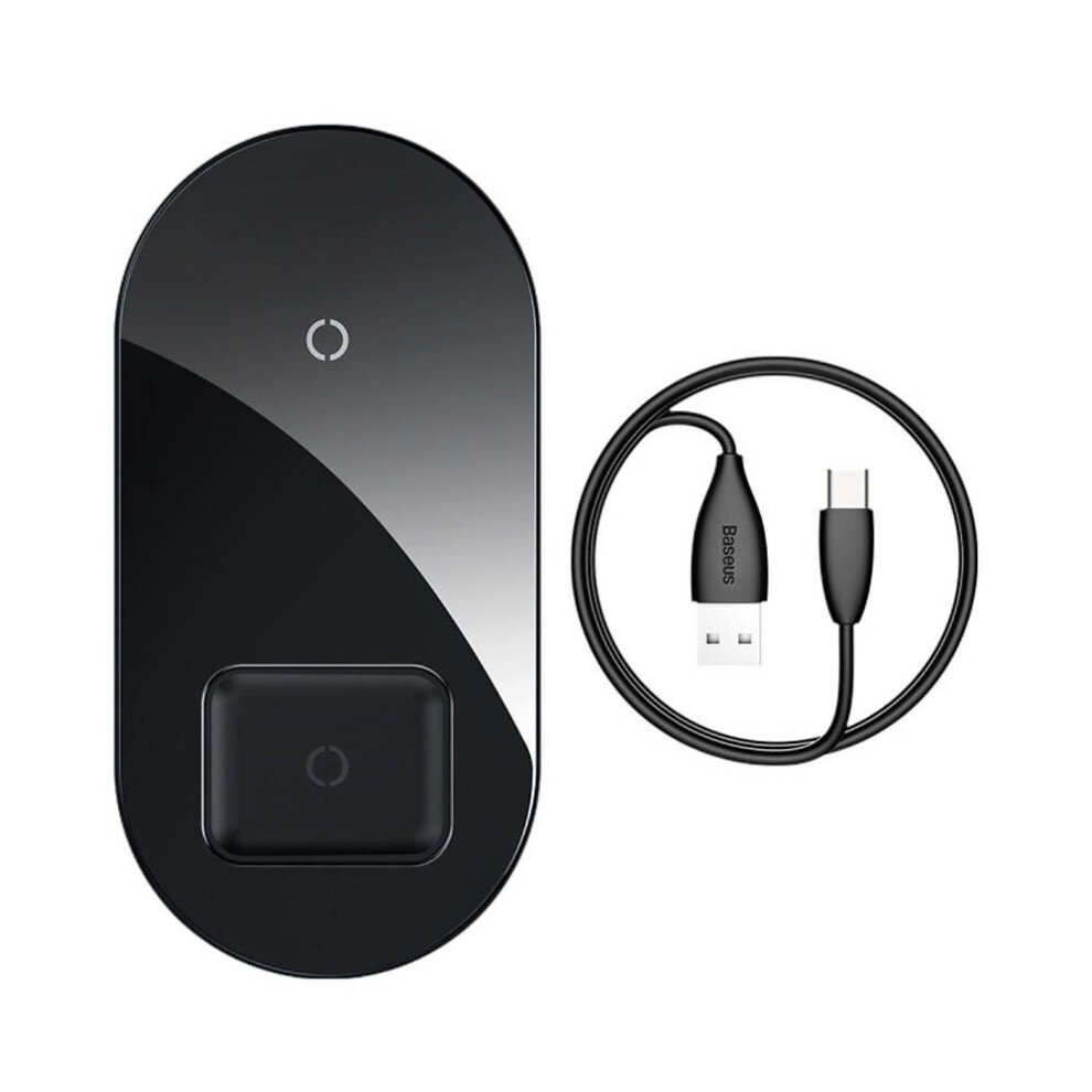(Black) Visible Wireless Charging Pad Qi-Certified 15W Fast Charging Black 3654657663421
