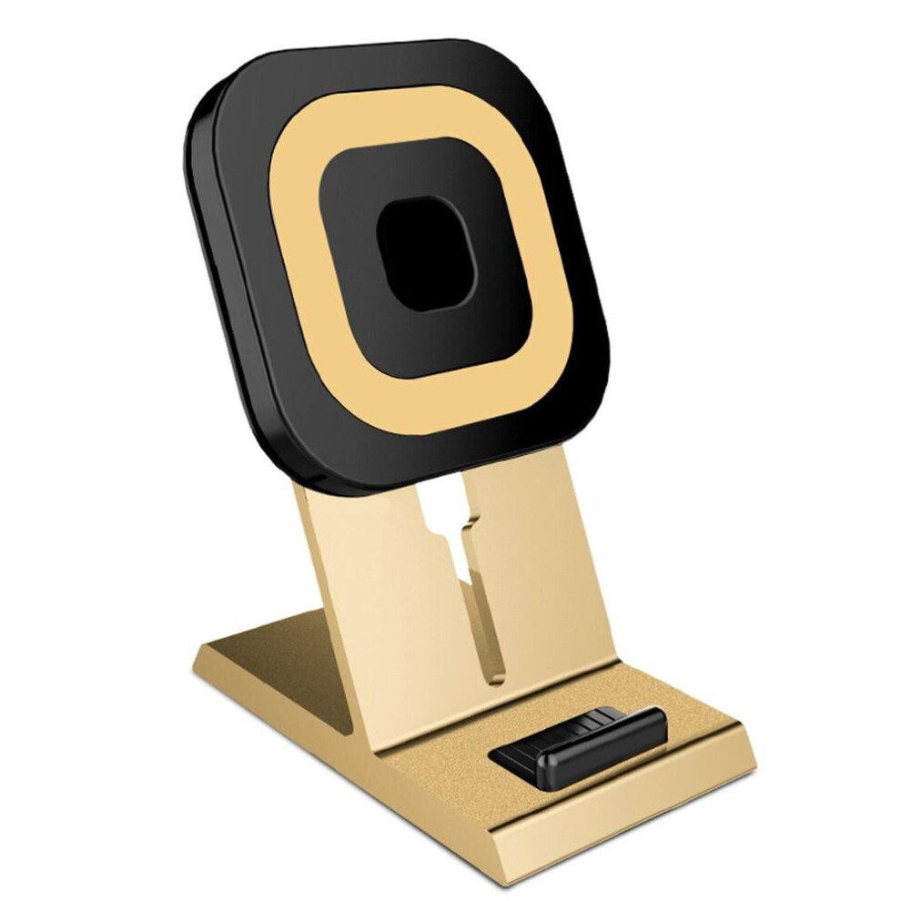 (Gold) 10W Qi Standard Desktop Wireless Charger Multi-Function Charging Stand Holder Gold 3654657661861
