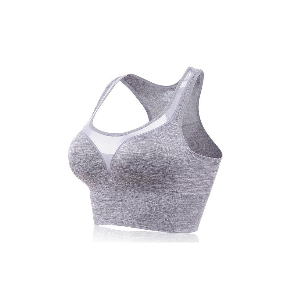 (Grey, XL) Wire Free Shapping Comfort Fitness Sports Yoga Bra