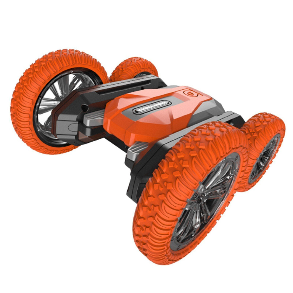 (lake Blue) 2.4G RC Stunt Car 360 Rotation Double-sided Driving with LED Light and Music Crawler