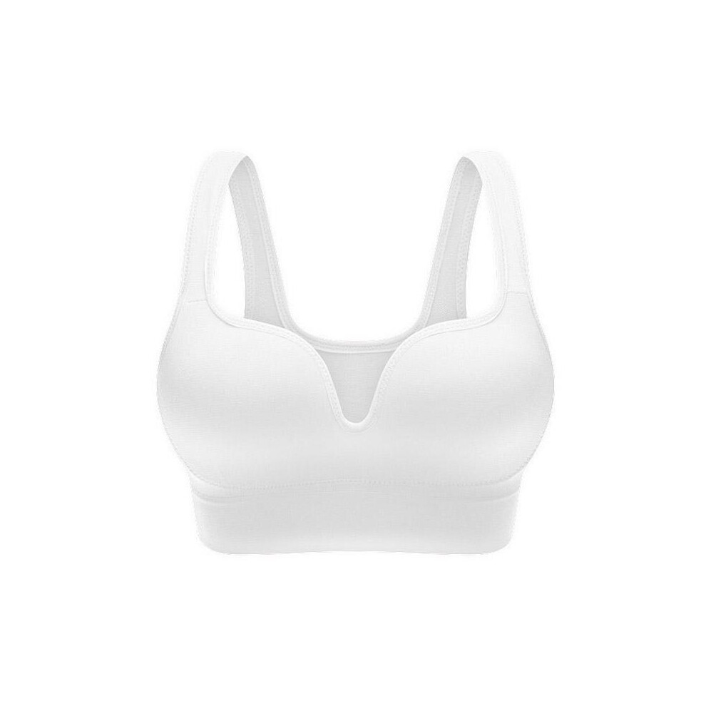 (White, S) 3D Gather Push Up Seamless Running Bras