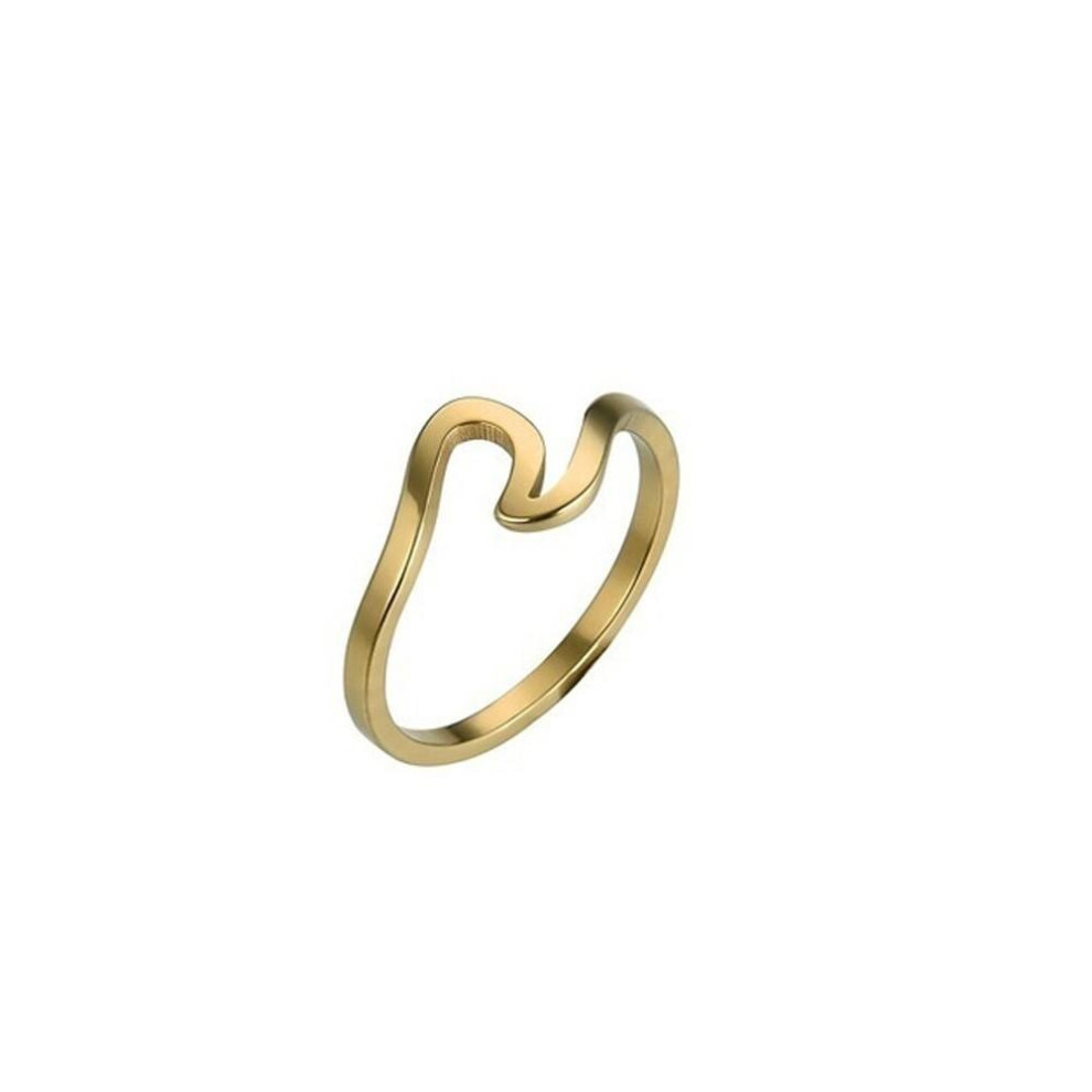 (Gold, 6) Style of Waves Spindrift Rings Irregular Slender Fashion Personality Creative Joint Tail Ring