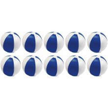 (Blue & White) Pack of 10 Colour Inflatable Blow Up Beach Balls