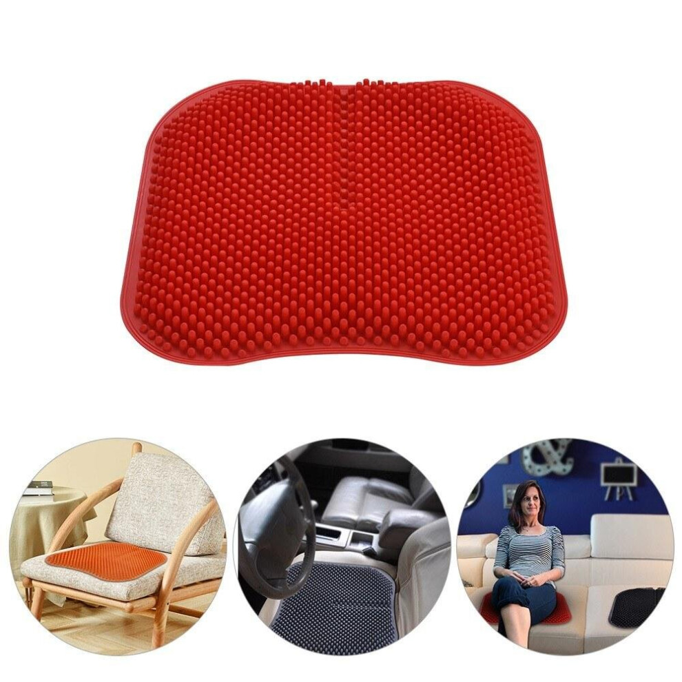 (Red) 16.5 inch Silica Gel Car Seat Cushion