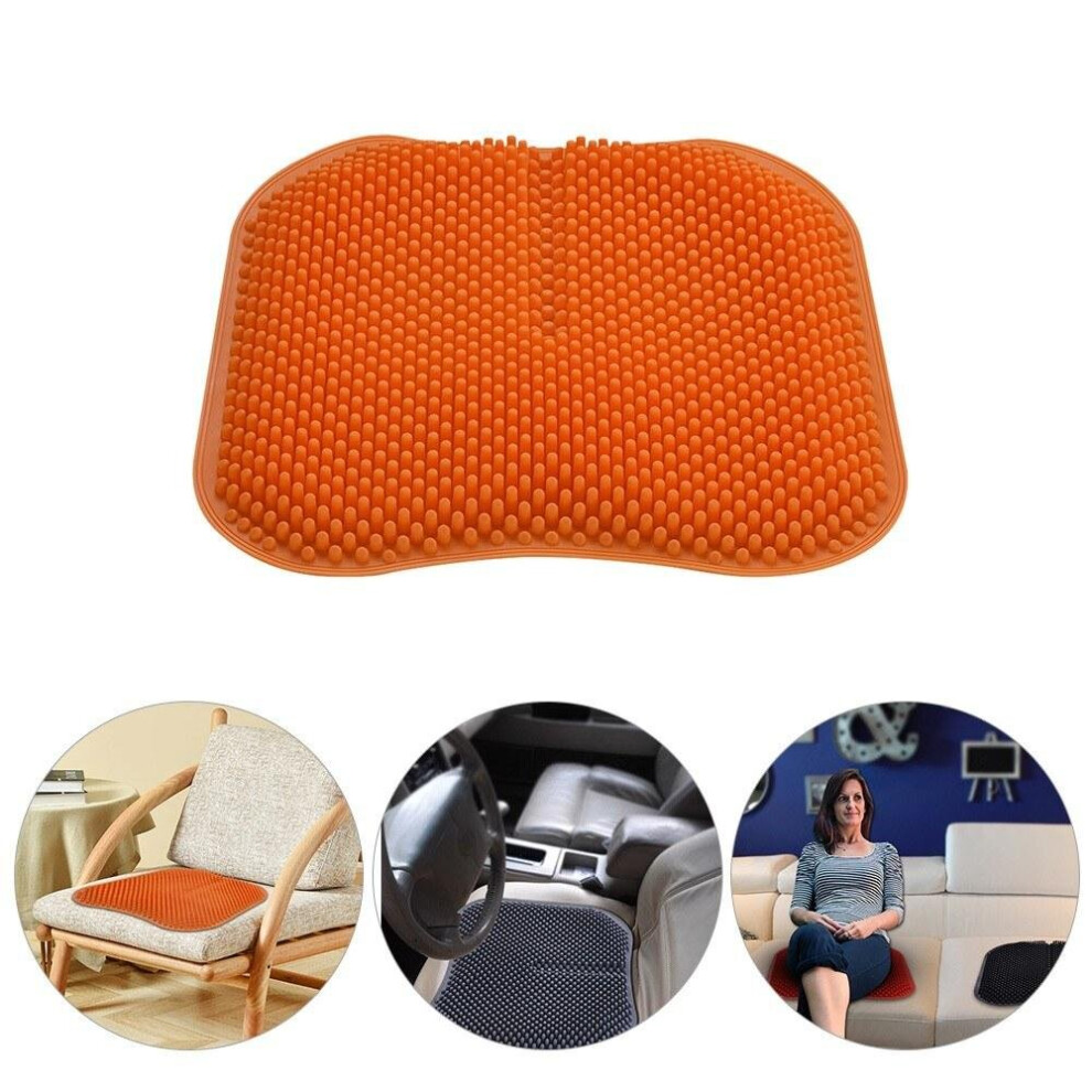 (Orange) 16.5 Inch Silica Gel Car Seat Cushion Orange 3654657584504