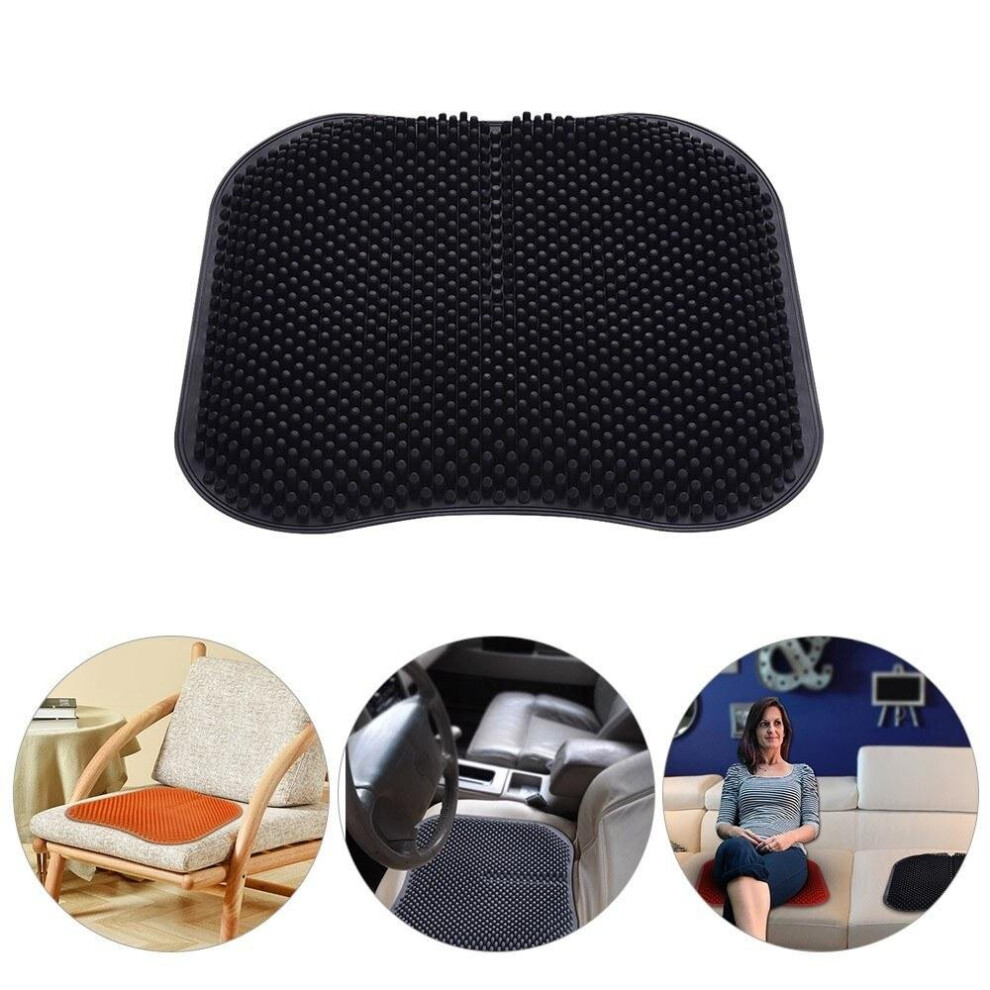 (Black) 16.5 inch Silica Gel Car Seat Cushion