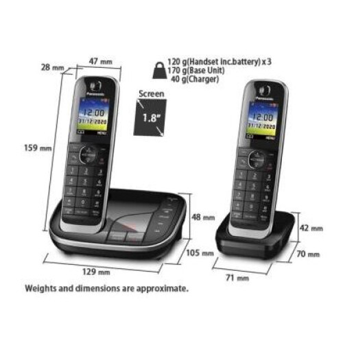 Panasonic Panasonic KX-TGJ423EB Cordless Phone - Triple Handsets 1