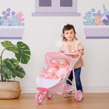 Olivia's Little World Double Twin Baby Doll Pram Stroller Pushchair