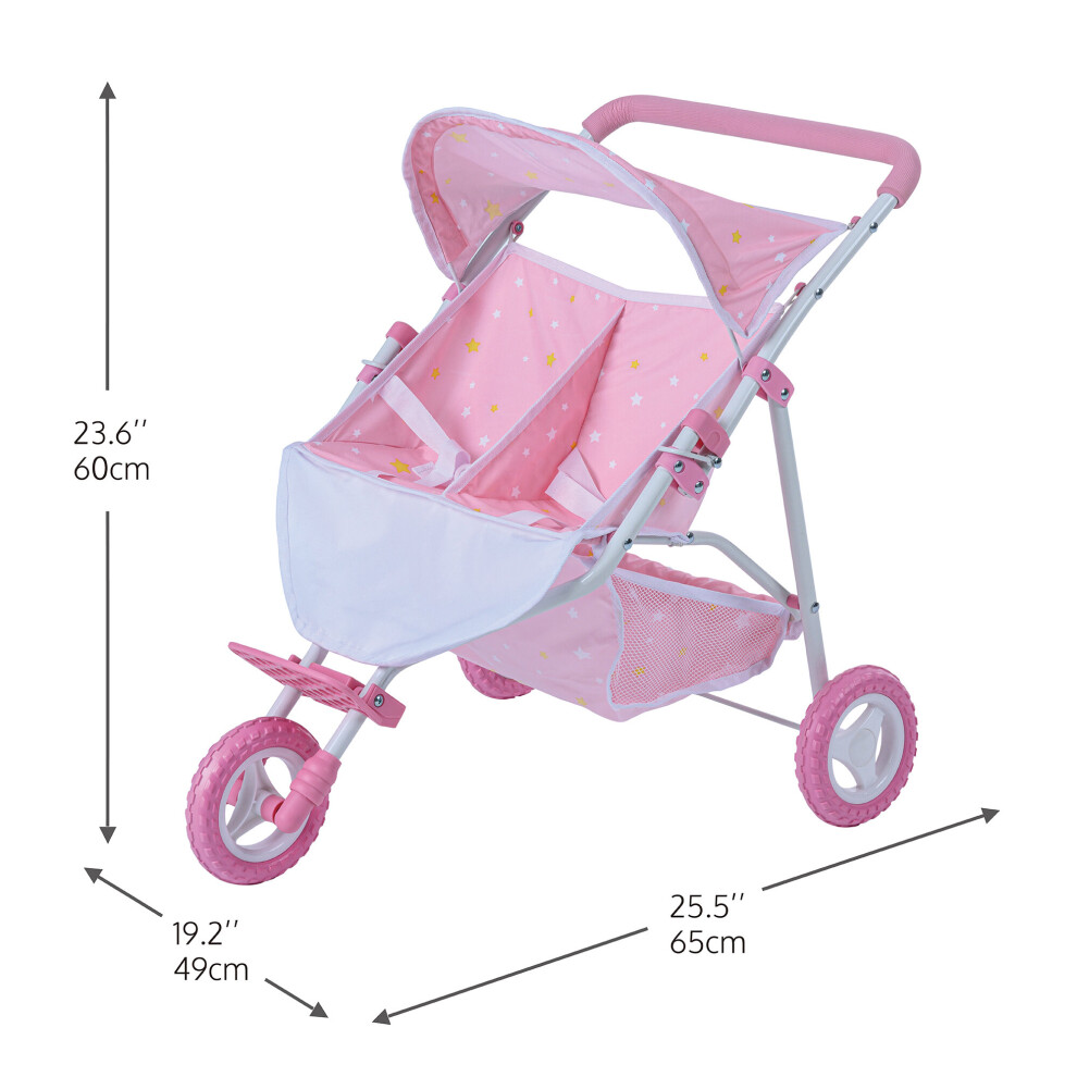 Olivia s Little World Double Twin Baby Doll Pram Stroller Pushchair on OnBuy