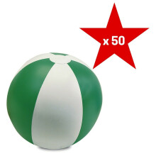 (Green & White) Bulk Pack of 50 Colour Inflatable Blow Up Beach Balls