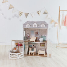 Olivia's Little World Wooden Dolls House & Dreamland Farm House & 14 Accessories TD-12901A