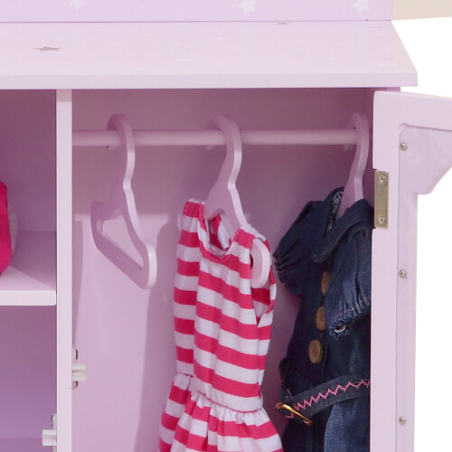 Pink Doll Closet Wardrobe by Olivia s World Wooden Baby Furniture Toy TD 0210A on OnBuy