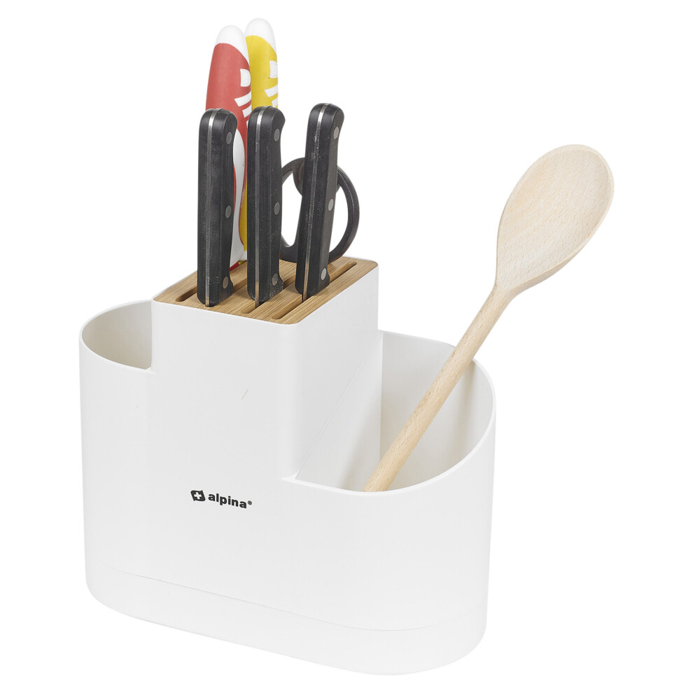 Alpina Modern Wooden Utensil Kitchen Spoon Ladle Holder Kitchen Decor Accessory Utility
