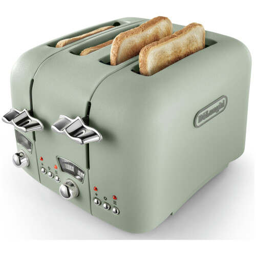 De'Longhi De'Longhi CTO4 Argento Flora 4 Slice Toaster - Green 1
