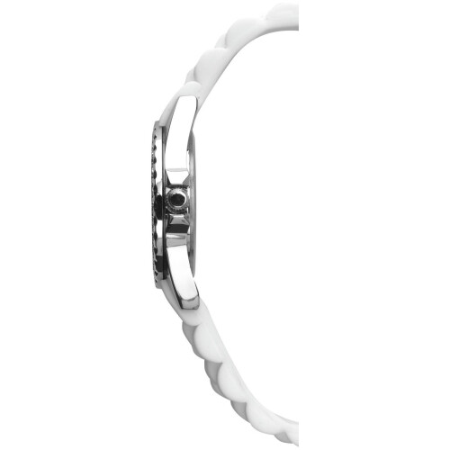 Sekonda Ladies White Stone Set Silicone Strap Watch 1