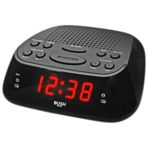 Bush Clock Radio - Black / Silver 2