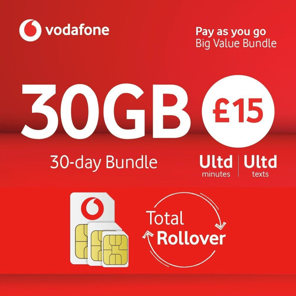 Vodafone Pay As You Go Big Value Bundle SIM Card